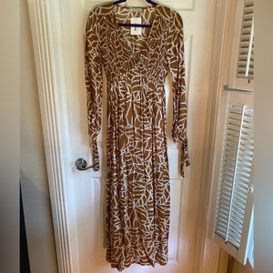 Ces Femme Caramel Geometric Dress, Size Medium